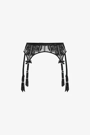 Agent Provocateur Caitriona Crystal-embellished Lace and Tulle Suspender Belt