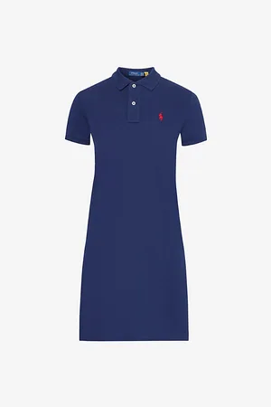 Ralph Lauren Logo-embroidered Cotton-pique Dress