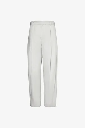 Bottega Veneta Wide-leg High-rise Cotton and Silk-blend Trousers