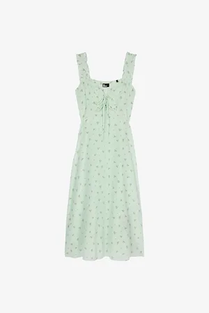 The Kooples Floral-print Tie-front Silk Midi Dress