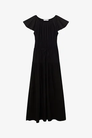 LK Bennett Carla Drawstring-waistband Cotton-blend Maxi Dress