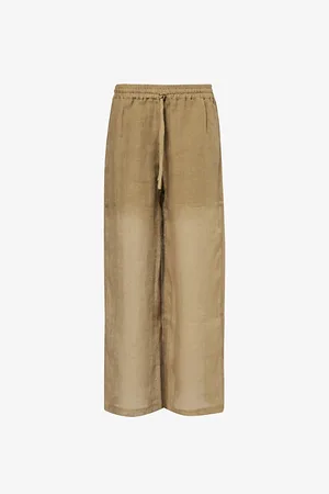LE KASHA Wide-leg High-rise Linen Trousers