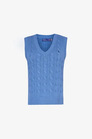 Ralph Lauren V-neck Logo-embroidered Cotton Knitted Vest