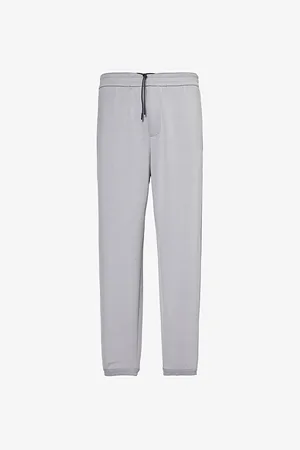Emporio Armani Logo-patch Relaxed-fit Stretch-woven Blend Jogging Bottoms