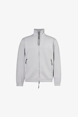 Emporio Armani Funnel-neck Logo-embossed Stretch-woven Blend Sweatshirt