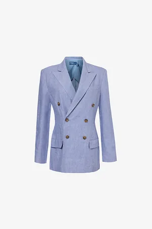 Ralph Lauren Peak-lapel Double-breasted Linen Blazer