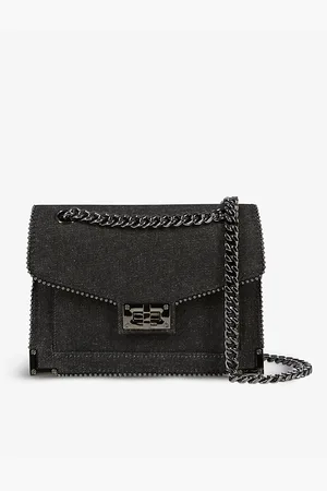 The Kooples Bead-embroidered Denim Shoulder Bag