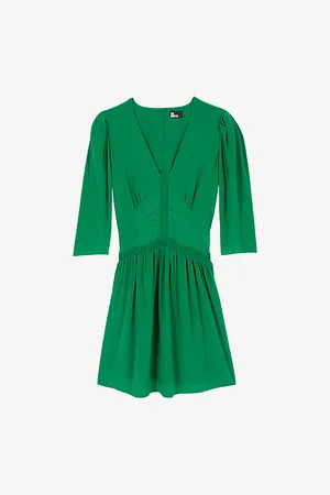 The Kooples V-neck Slim-fit Silk Mini Dress