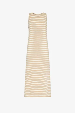 Pretty Lavish Ocean Stripe-pattern Knitted Maxi Dress