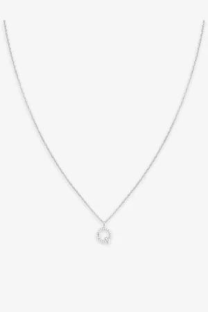 Astrid & Miyu Initial Q -plated Recycled Sterling-silver and Cubic Zirconia Pendant Necklace