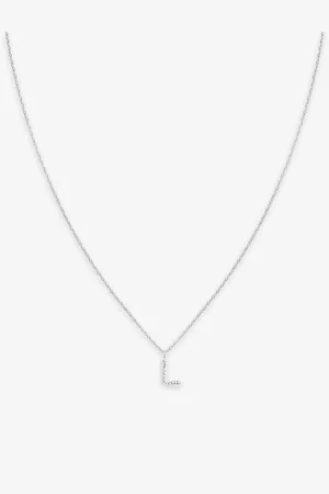 Astrid & Miyu Letter L -plated Recycled Sterling-silver and Cubic Zirconia Pendant Necklace