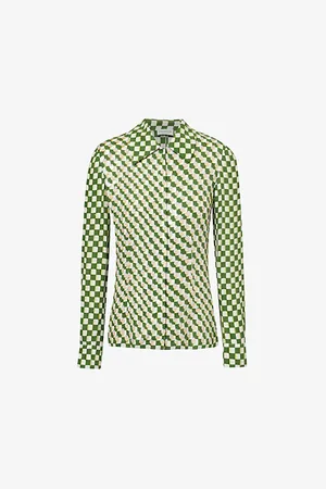 DRIES VAN NOTEN Sequin-embellished Checked Woven Shirt