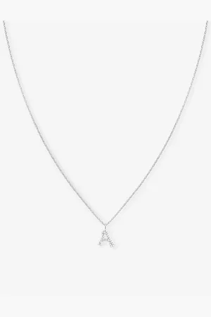 Astrid & Miyu Letter a 18ct -plated Recycled Sterling-silver and Cubic Zirconia Pendant Necklace