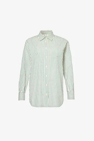 Frame Stripe-print Oversized Cotton Shirt