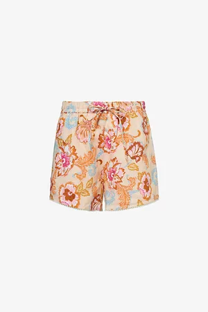 Seafolly Spring Festival Graphic-print Mid-rise Linen Shorts