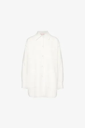 VALENTINO GARAVANI Spread-collar Relaxed-fit Cotton-blend Shirt