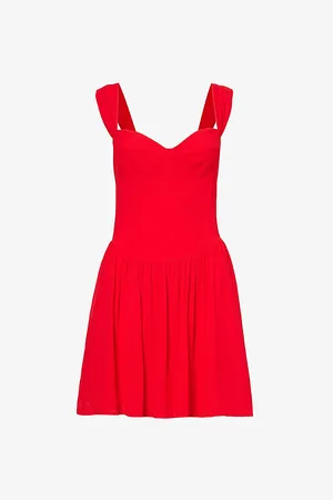Reformation Taiga Shoulder-strap Crepe Mini Dress