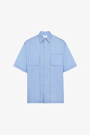 Prada Logo-embellished Oversized-fit Stretch-cotton Shirt