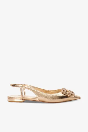 Dune Habriela Brooch-embellished Flat Faux-leather Pumps