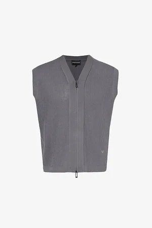 Emporio Armani Logo-embroidered Wool and Cotton-blend Jumper
