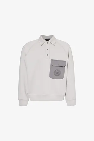 Emporio Armani Patch-pocket Relaxed-fit Cotton-blend Jersey Sweatshirt