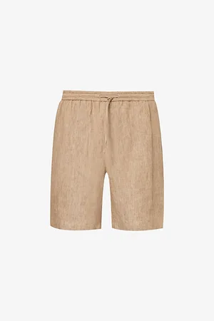 Emporio Armani Relaxed-fit Elasticated-waistband Linen Shorts