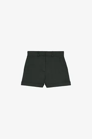 The Kooples Turn-up High-rise Linen-blend Shorts