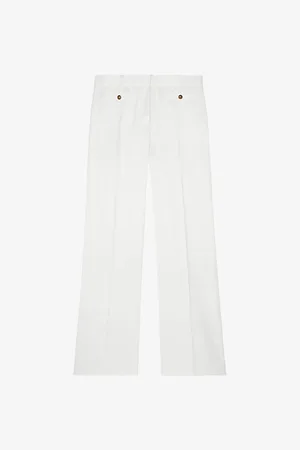 The Kooples Button-embellished High-rise Wide-leg Satin Trousers