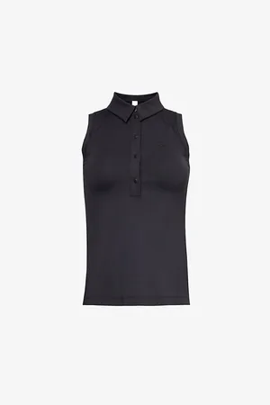 Lululemon Sleeveless Polo-collar Stretch-recycled Nylon Top