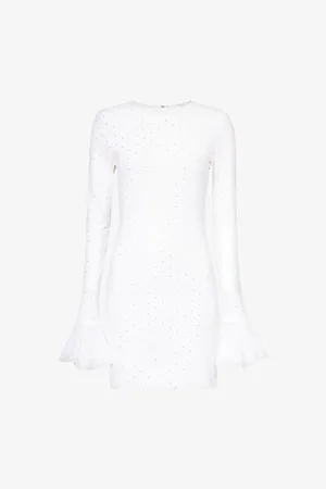 ROTATE Pearl-embellished Recycled-polyester Mini Dress