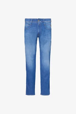 Replay Anbass Xlite Tapered-leg Mid-rise Stretch-denim Blend Jeans