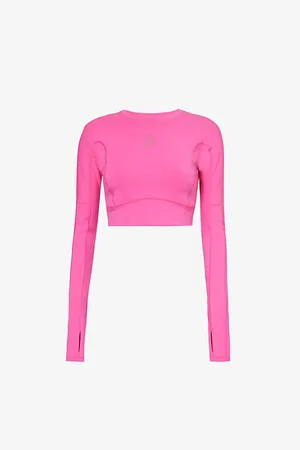adidas Yoga Brand-print Stretch-woven Blend Top