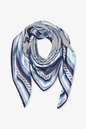 ASPINAL OF LONDON Horse-print Square Silk Scarf