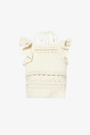 ZIMMERMANN Waverly Ruffled Crochet Cotton Top
