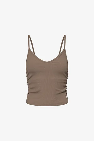 vuori V-neck Slim-fit Ribbed Stretch-woven Top