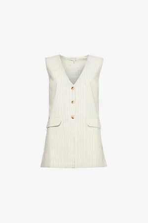 Pretty Lavish Harlee V-neck Cotton Waistcoat