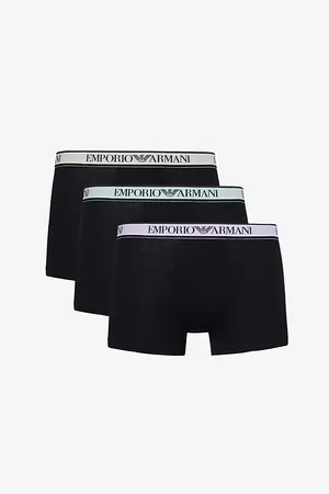 Emporio Armani Branded-waistband Pack of Three Stretch-cotton Trunks