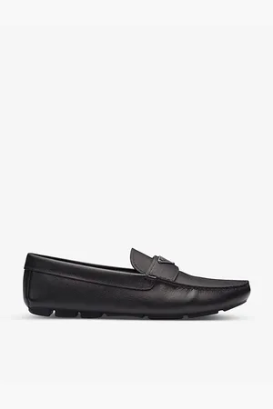 Prada Logo-plaque Leather Driving Shoes