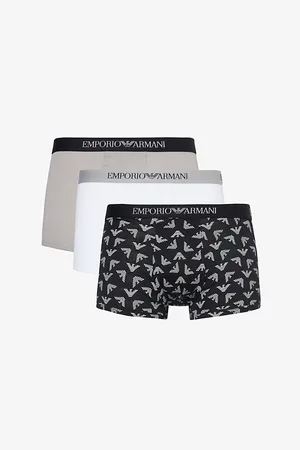 Emporio Armani Branded-waistband Pack of Three Cotton-jersey Trunks