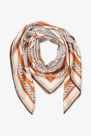 ASPINAL OF LONDON Horse-print Square Silk Scarf