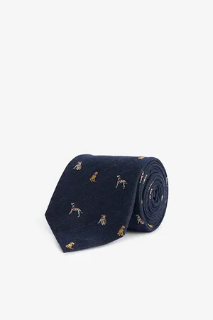 Paul Smith Dog-embroidered Silk-blend Tie