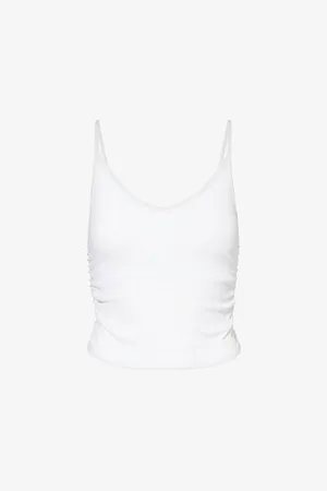 vuori V-neck Slim-fit Ribbed Stretch-woven Top