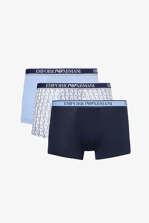 Emporio Armani Branded-waistband Pack of Three Stretch-cotton Trunks