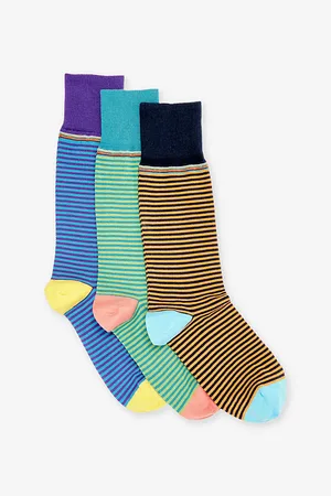 Paul Smith Stripe-pattern Pack of Three Cotton-blend Socks