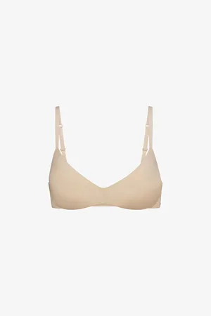 SKIMS Wireless Form Logo-embossed Plunge Stretch-cotton Bra