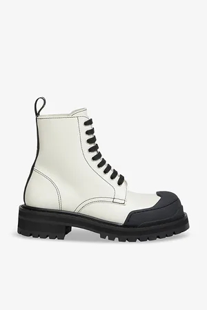 Marni Contrast-stitched Chunky-sole Leather Ankle Boots