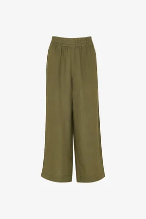 Whistles Elasticated-waist High-rise Linen Trousers