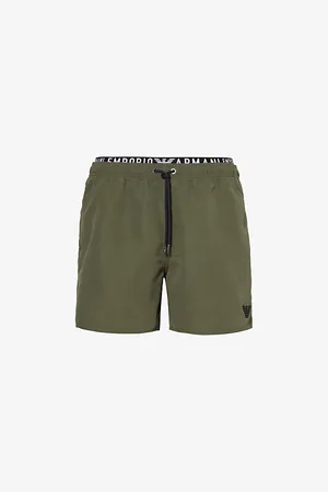 Emporio Armani Drawstring Branded-waistband Swim Shorts