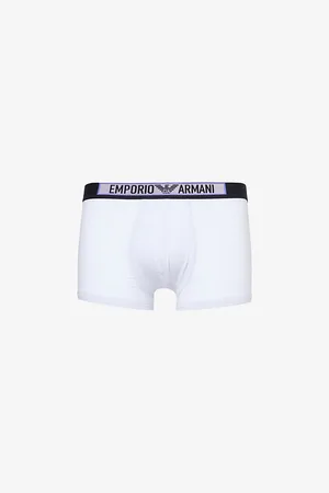 Emporio Armani Branded-waistband Stretch Organic-cotton Trunks