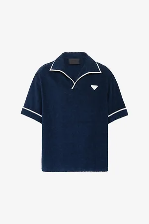 Prada Short-sleeved Brand-plaque Oversized-fit Cotton Shirt